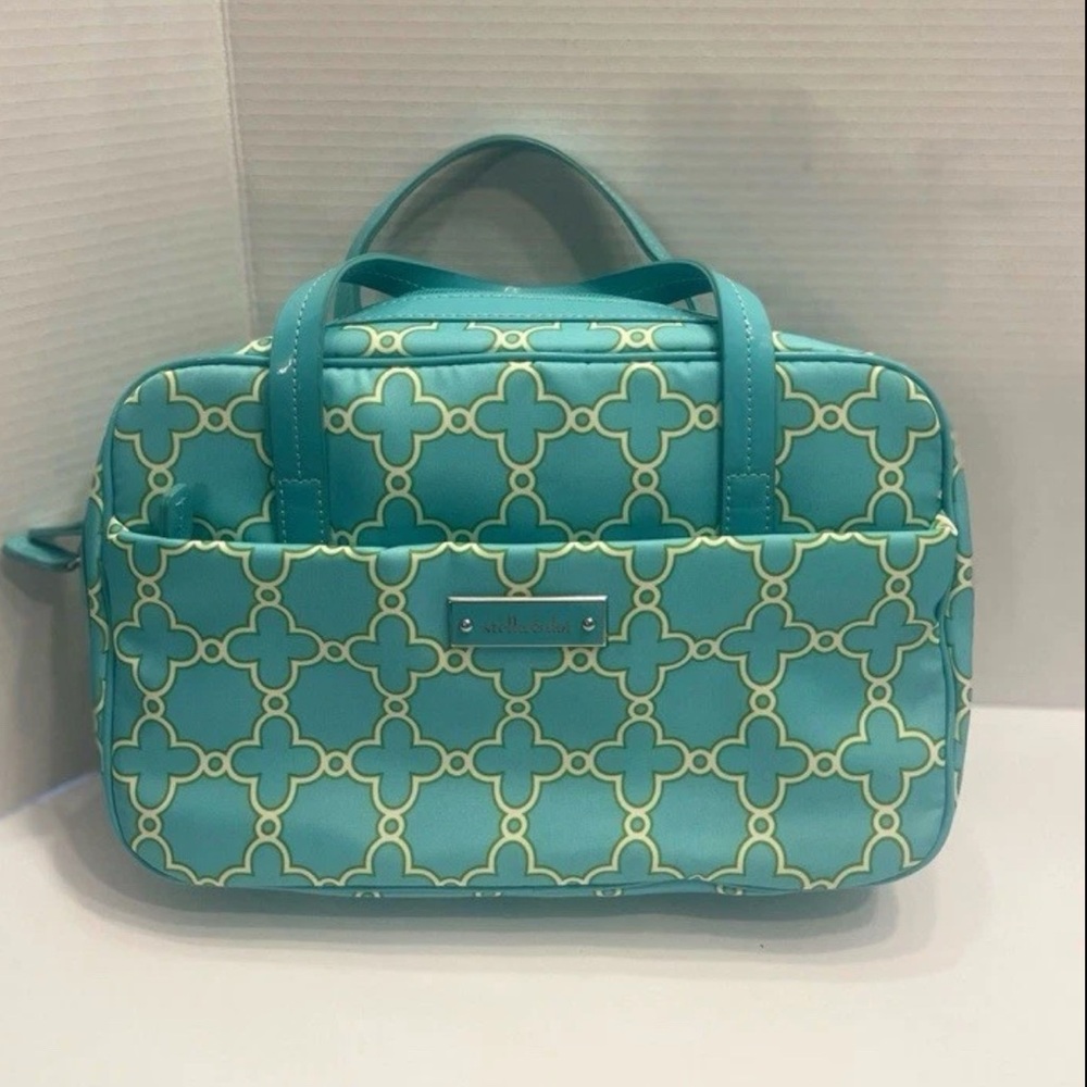 Stella & Dot Turquoise Patterned Cosmetic Bag